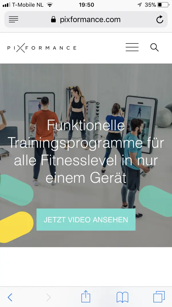 Homepage mobile  - Pixformance