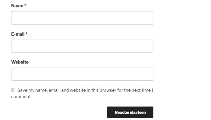 WordPress reactieformulier met privacytoestemming