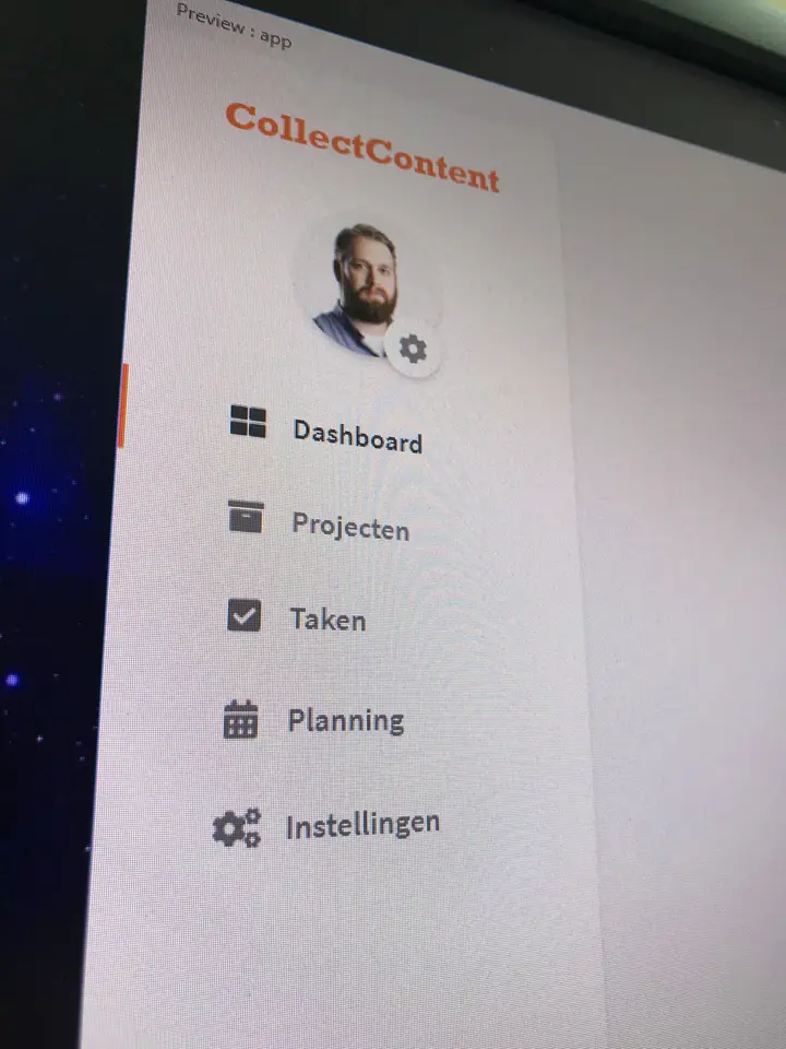 Sidebar menu - CollectContent