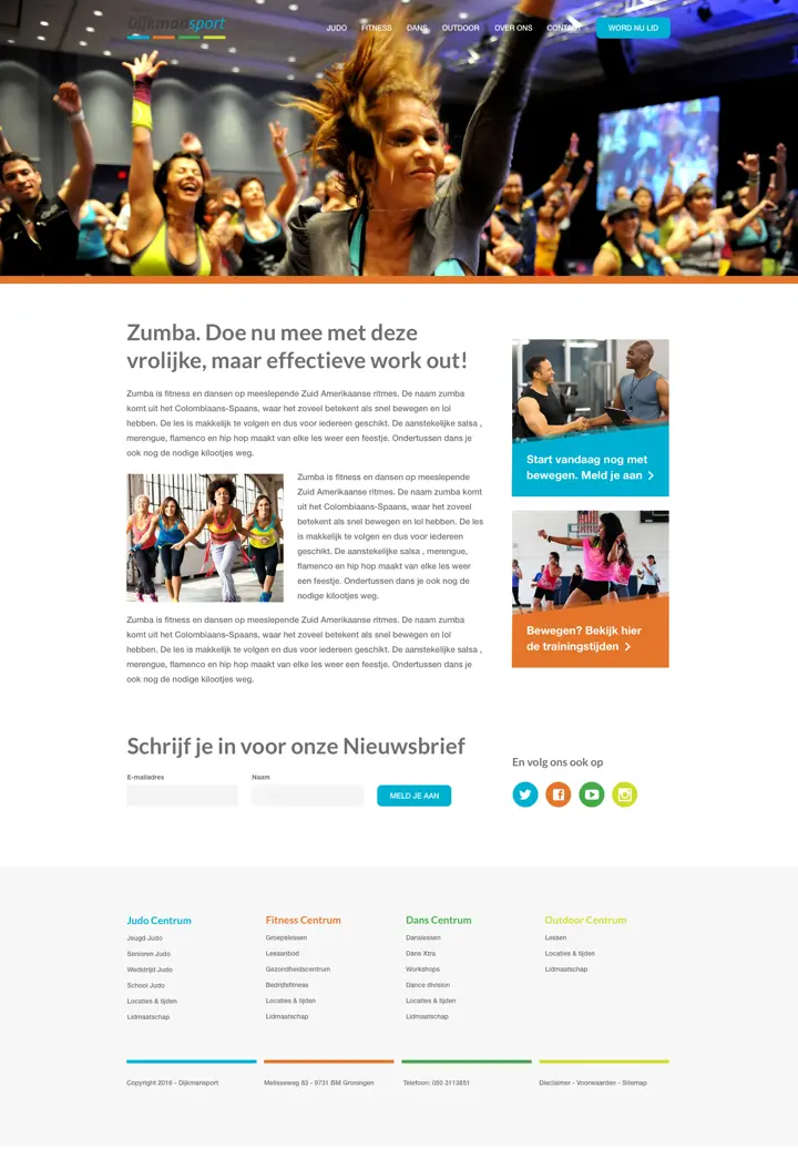 Full scroll capture of a Dijkmansport page
