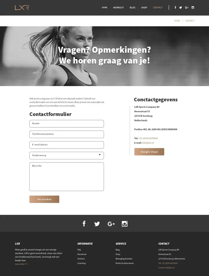 Responsive mobile view of LXR