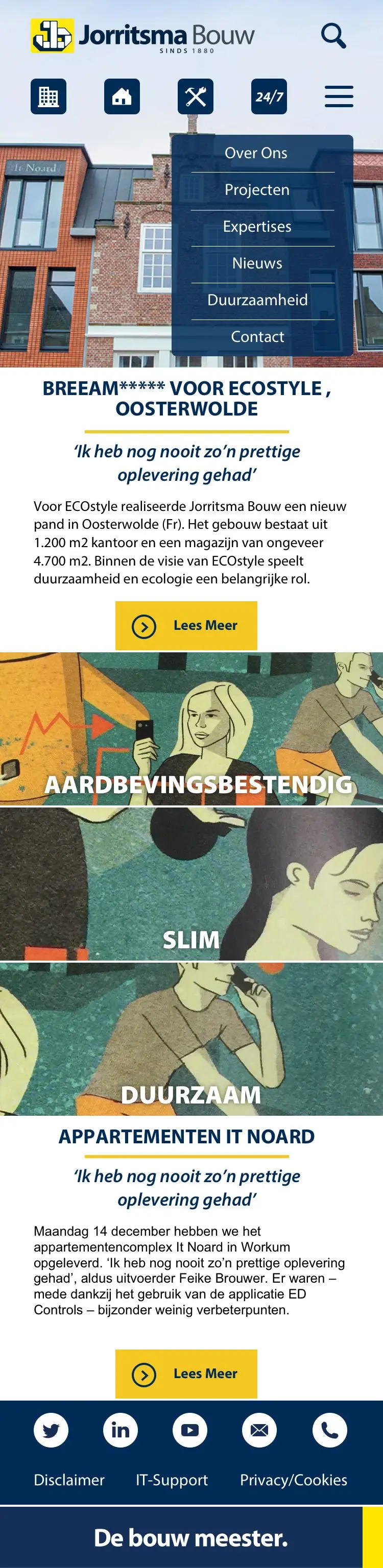 Scrollweergave van een Jorritsma bouw pagina