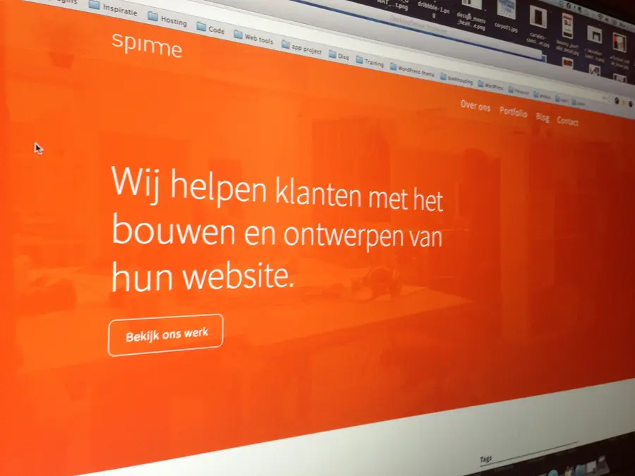 Screenshot van de Spinme website