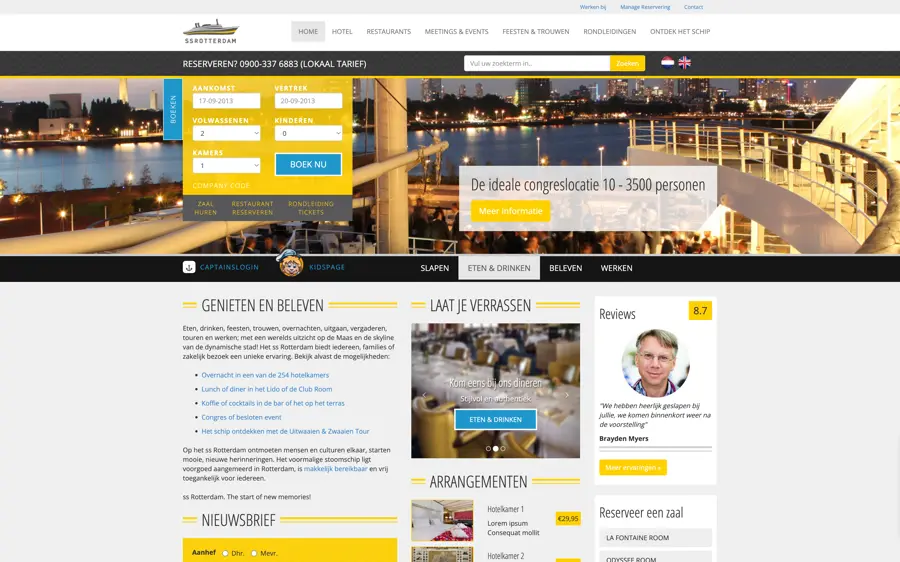 Wide screenshot of SS Rotterdam