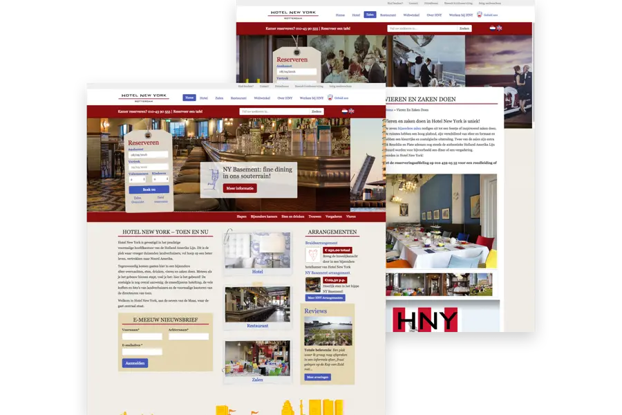 Screenshot of the Hotel New York website