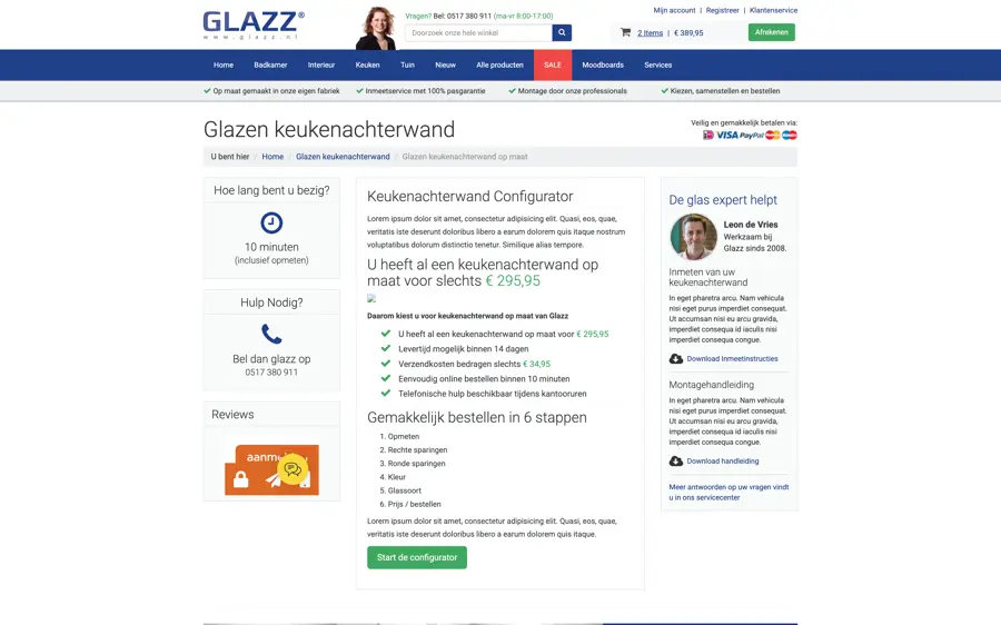 Desktop layout for Glazz