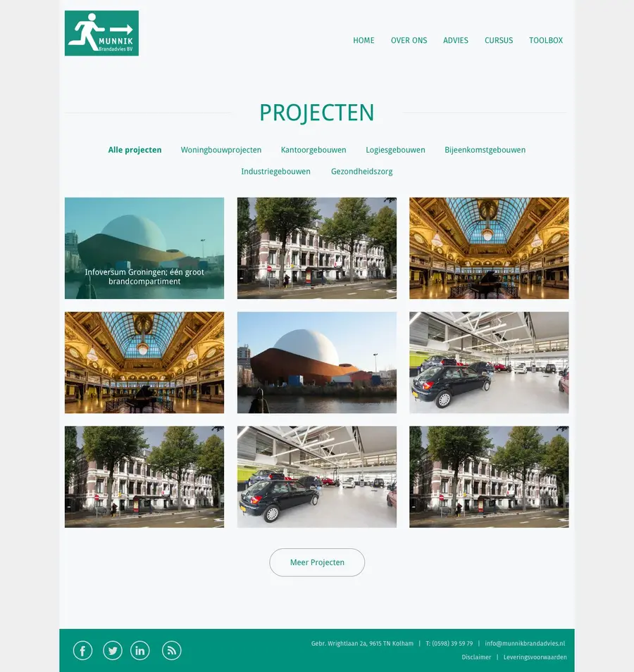 Screenshot of the Munnik Brandadvies website