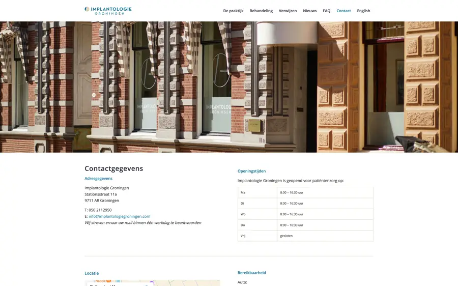Wide screenshot of Implantologie Groningen