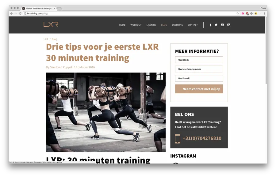 Wide screenshot of LXR