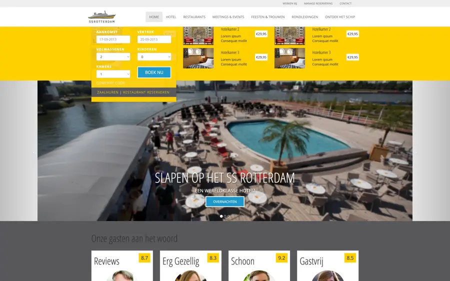 Desktop layout for SS Rotterdam