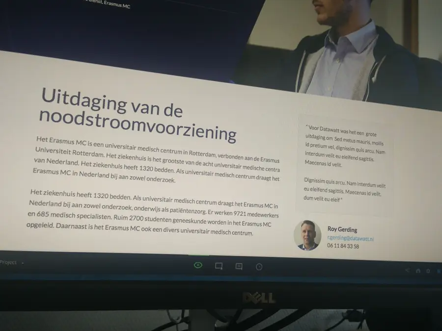 Screenshot van de DataWatt website