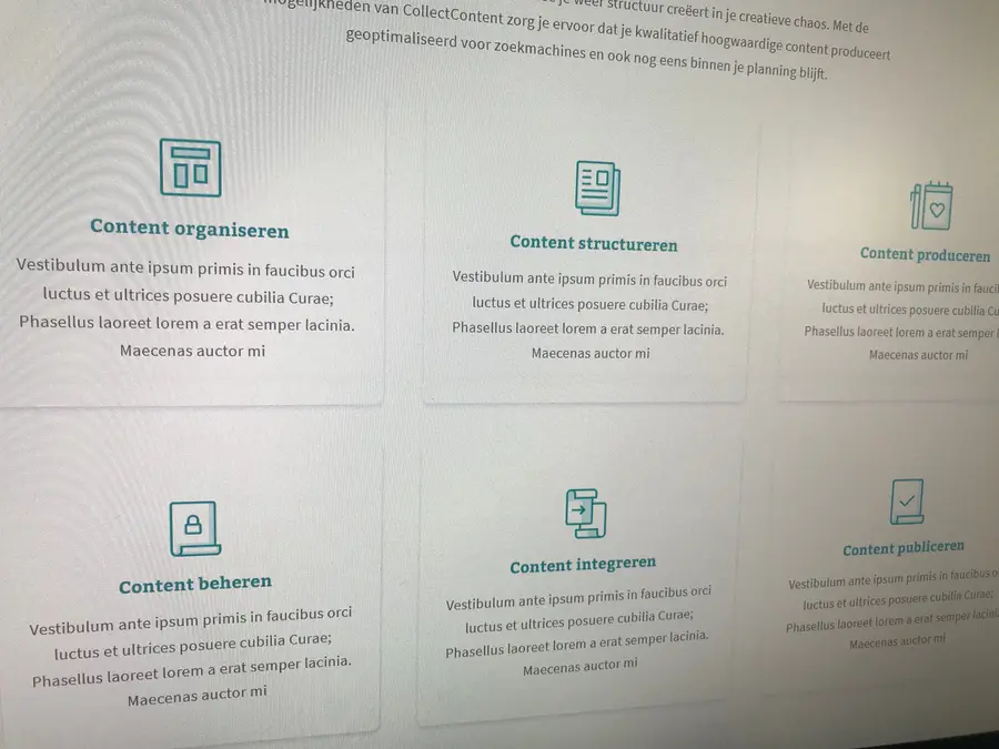 Feature grid - CollectContent