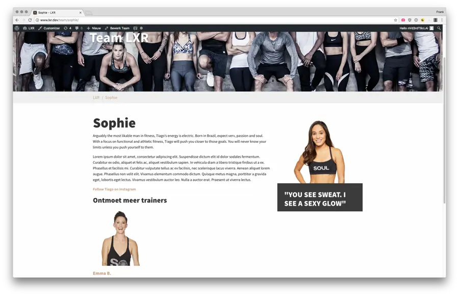 Wide screenshot of LXR
